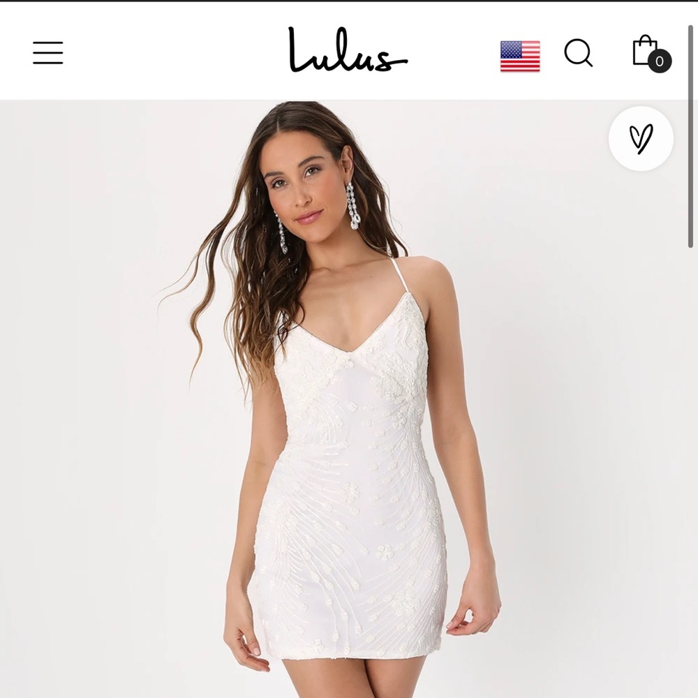Lulus Keep Glowing White Sequin Lace Up Mini Dress